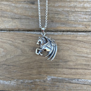 ON SALE Beautiful Pegasus necklace handmade in sterling silver 925