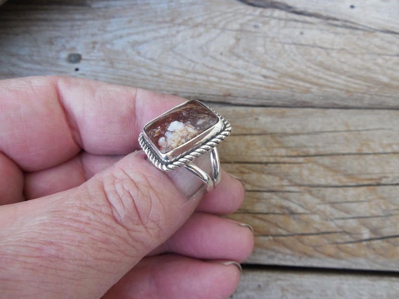 ON SALE Wild Horse magnesite ring handmade in sterling silver 925