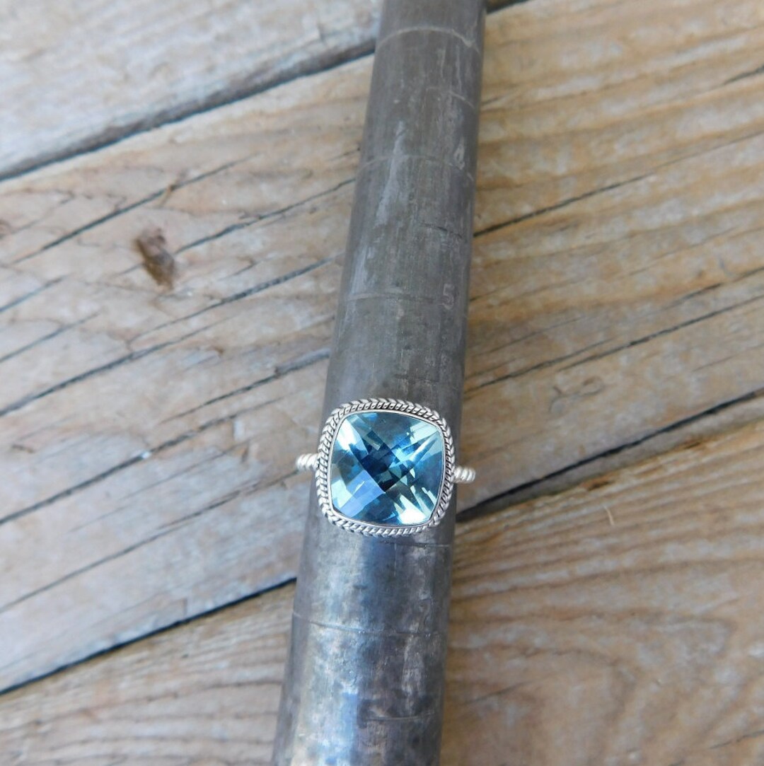 Beautiful Sky Blue Topaz Ring Handmade in Sterling Silver 925 With a ...
