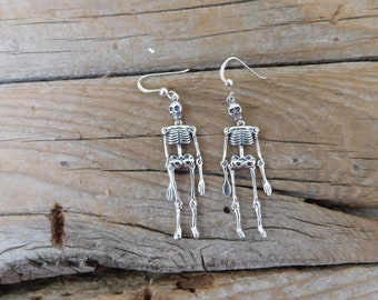 Skeleton earrings handmade in sterling silver 925