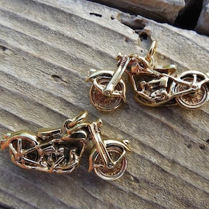 Motorcycle handmade in brass and gold plated pendant