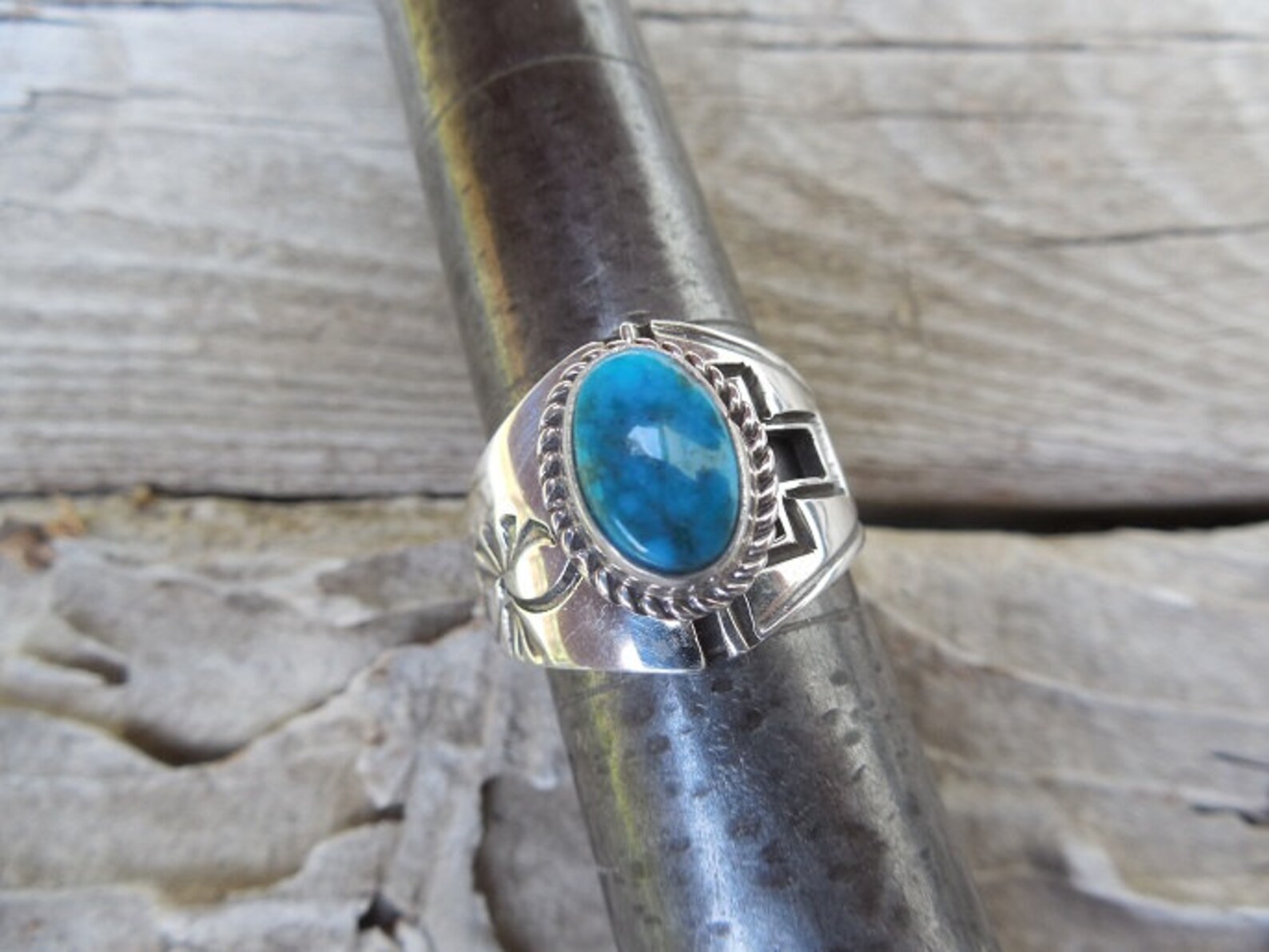 ON SALE Turquoise ring handmade in sterling silver by an | Etsy