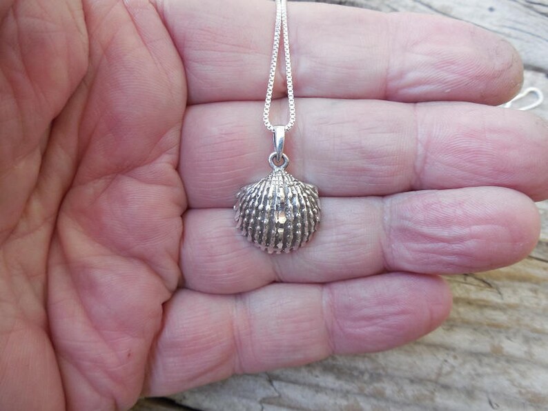 ON SALE Seashell necklace handmade in sterling silver