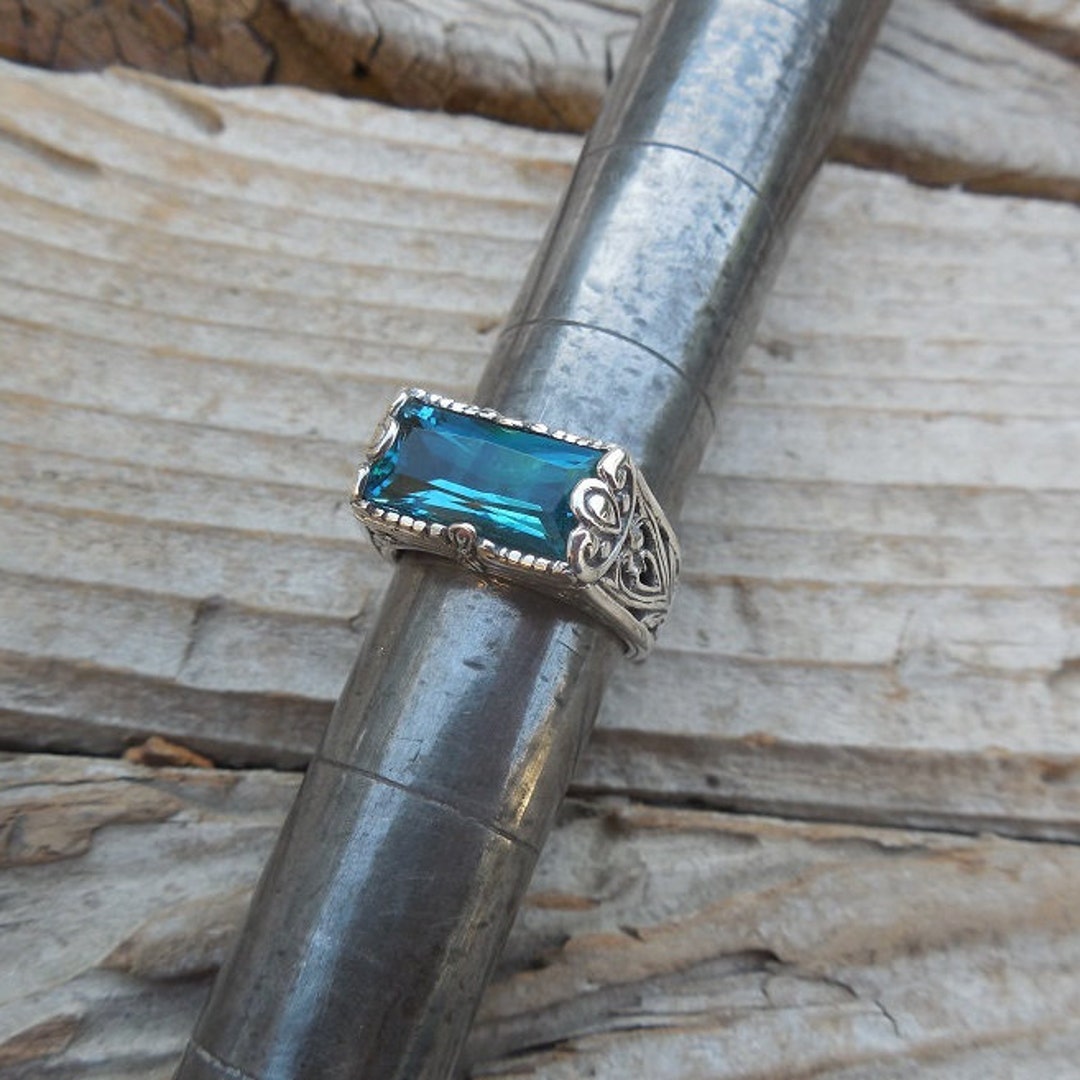 Beautiful London Blue Topaz Ring Handmade in Sterling Silver 925 - Etsy