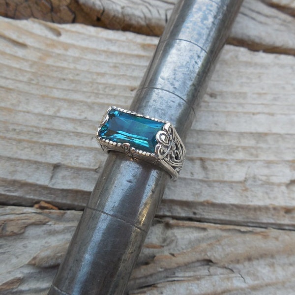 Beautiful London Blue topaz ring handmade in sterling silver 925