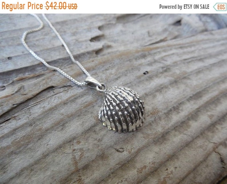 ON SALE Seashell necklace handmade in sterling silver