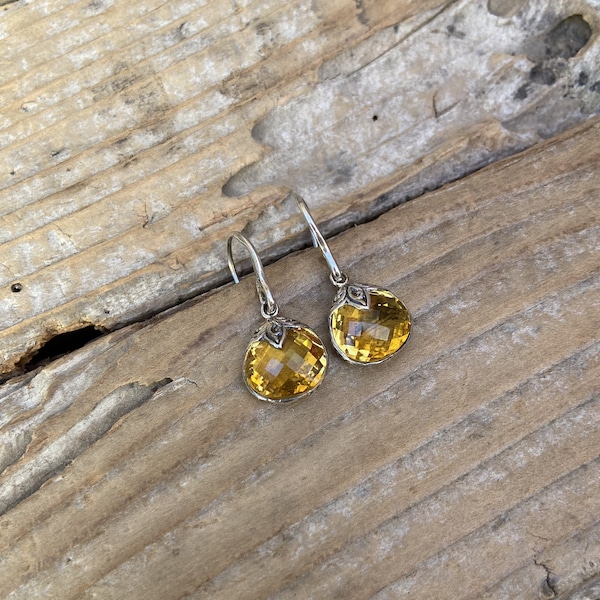 Beautiful citrine earrings handmade in sterling silver 925