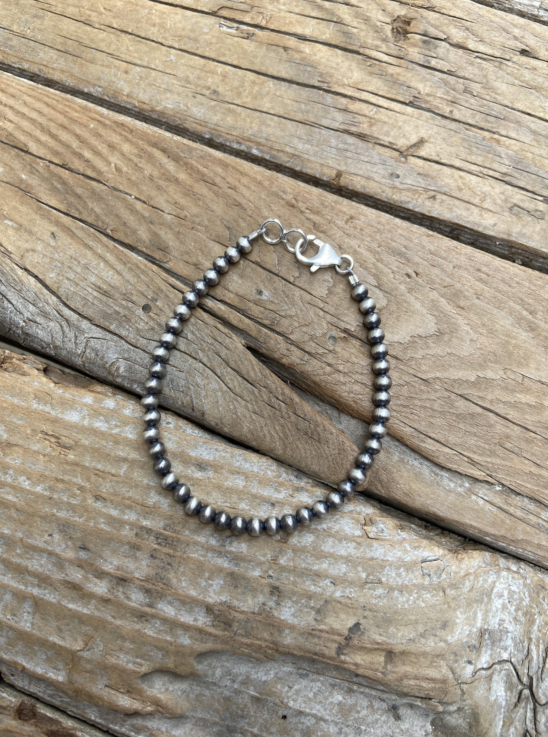 Navajo Pearl Handmade Bracelet ~ All 5mm German Silver beads