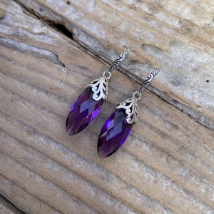 Gorgeous amethyst earrings handmade in sterling silver 925 with beautiful amethyst stones