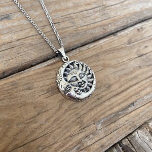 Beautiful Moon, star and sun necklace handmade in sterling silver 925