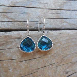 London blue topaz earrings handmade in sterling silver 925