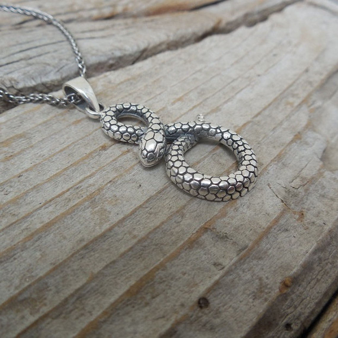 Snake Necklace Handmade in Sterling Silver 925 Etsy