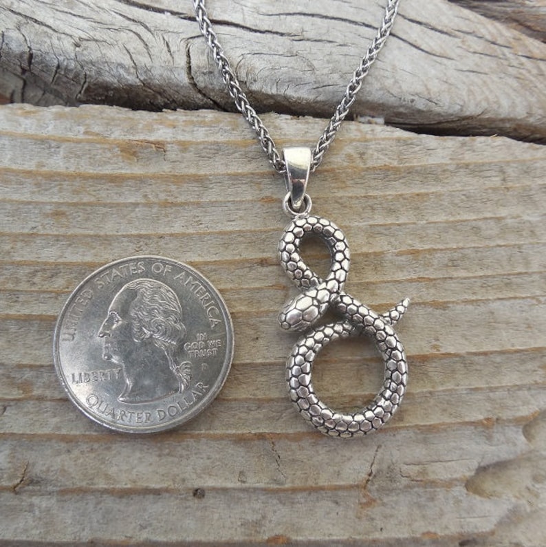 ON SALE Snake necklace handmade in sterling silver 925