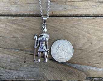 ON SALE Thoth, the Egyptian God necklace handmade and antiqued in sterling silver 925