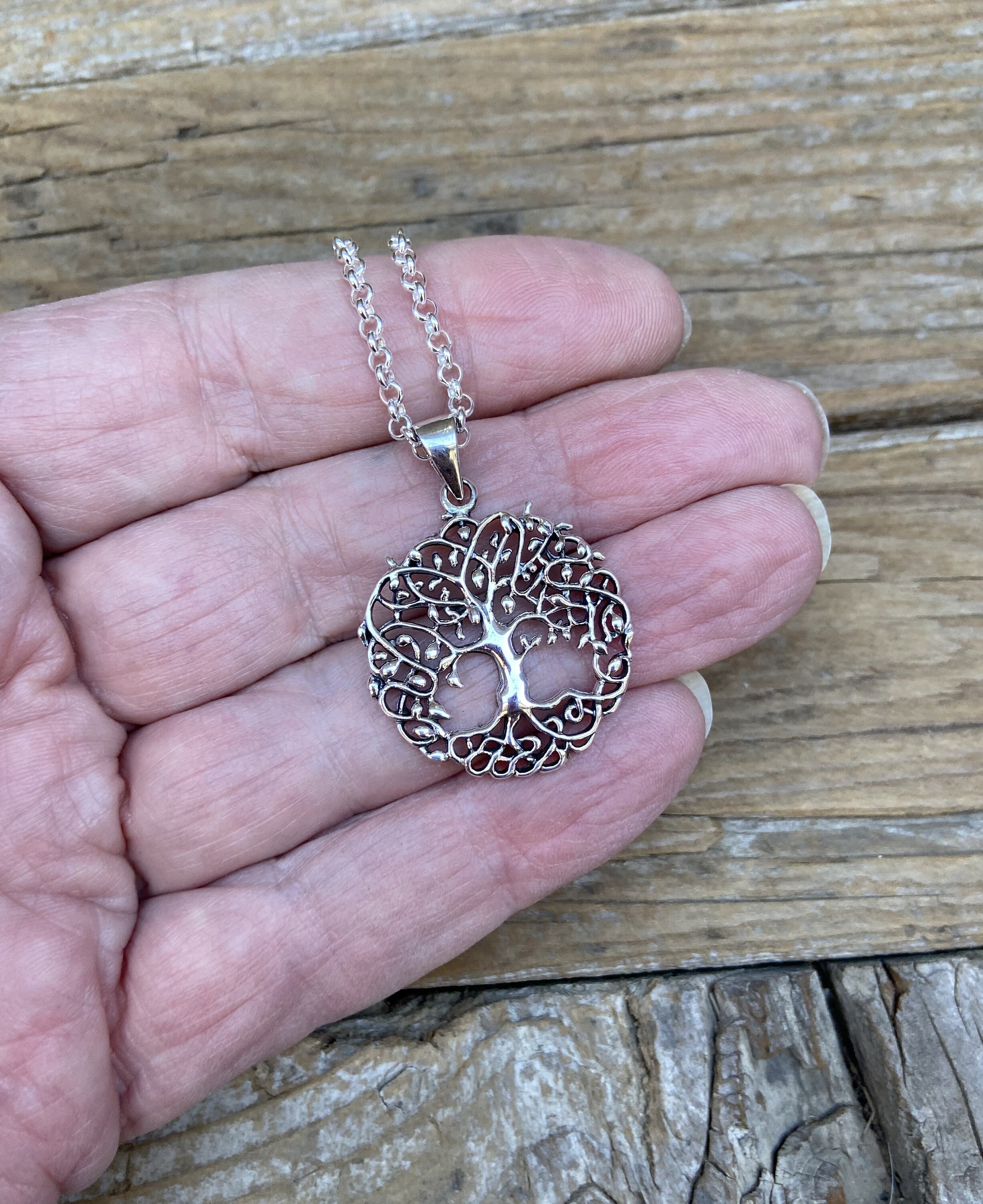 Beautiful Celtic Tree of Life Necklace Handmade in Sterling Silver 925 ...