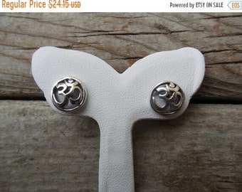 ON SALE Om earring handmade in sterling silver