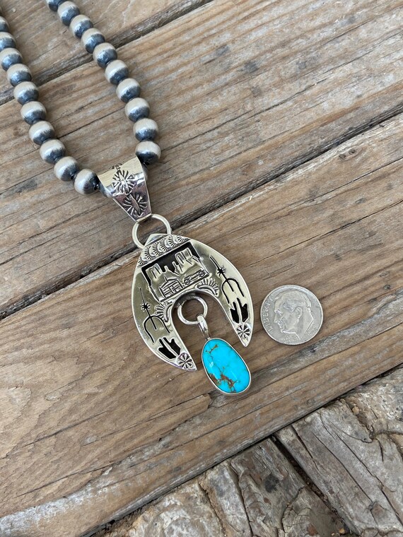 Beautiful turquoise pendant handmade and signed i… - image 8