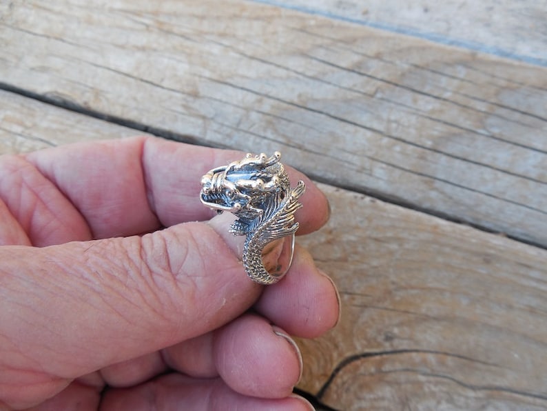 ON SALE Dragon ring handmade in sterling silver 925