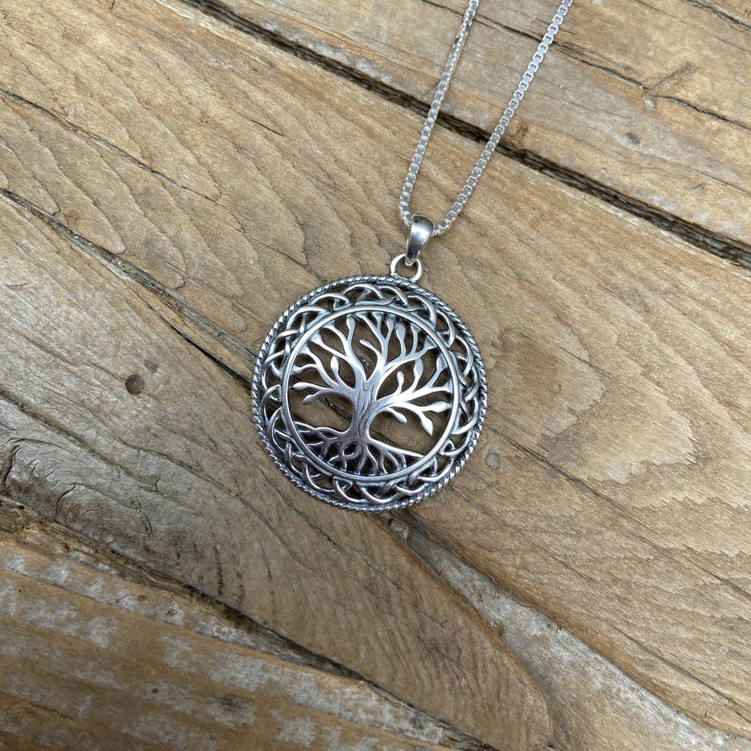 Beautiful Celtic Tree of Life Necklace Handmade in Sterling Silver 925 ...