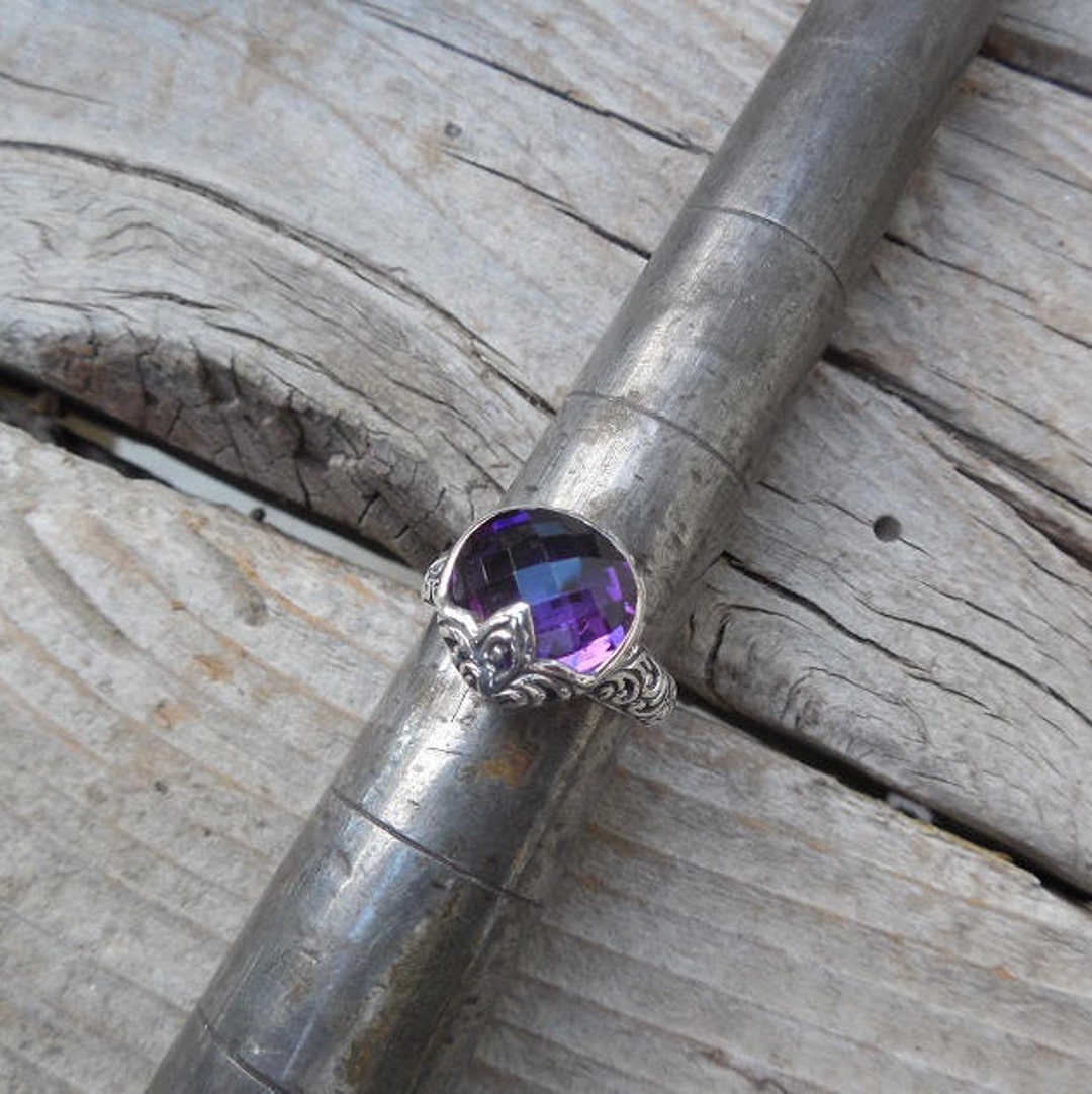 Beautiful Deep Purple Amethyst Ring Handmade in Sterling Silver - Etsy
