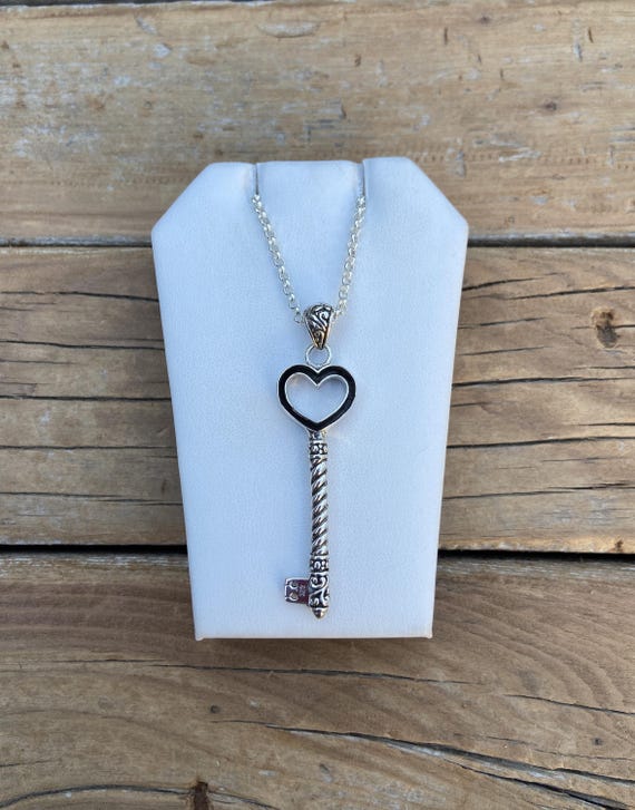 Collana Lunga Con Ciondolo Chiave Donna | Placcata Oro Rosa E Argento Con Zirconi, Catena 43cm + 5cm | Gioiello Moda - 2