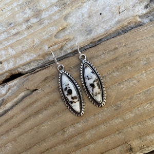 Gorgeous White Buffalo earrings handmade and signed in sterling silver 925 with beautiful White Buffalo stones