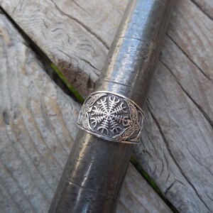Aegishjalmur, the Helm of awe ring handmade in sterling silver 925