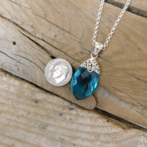 Gorgeous London Blue topaz necklace handmade in sterling silver 925 with a beautiful stone