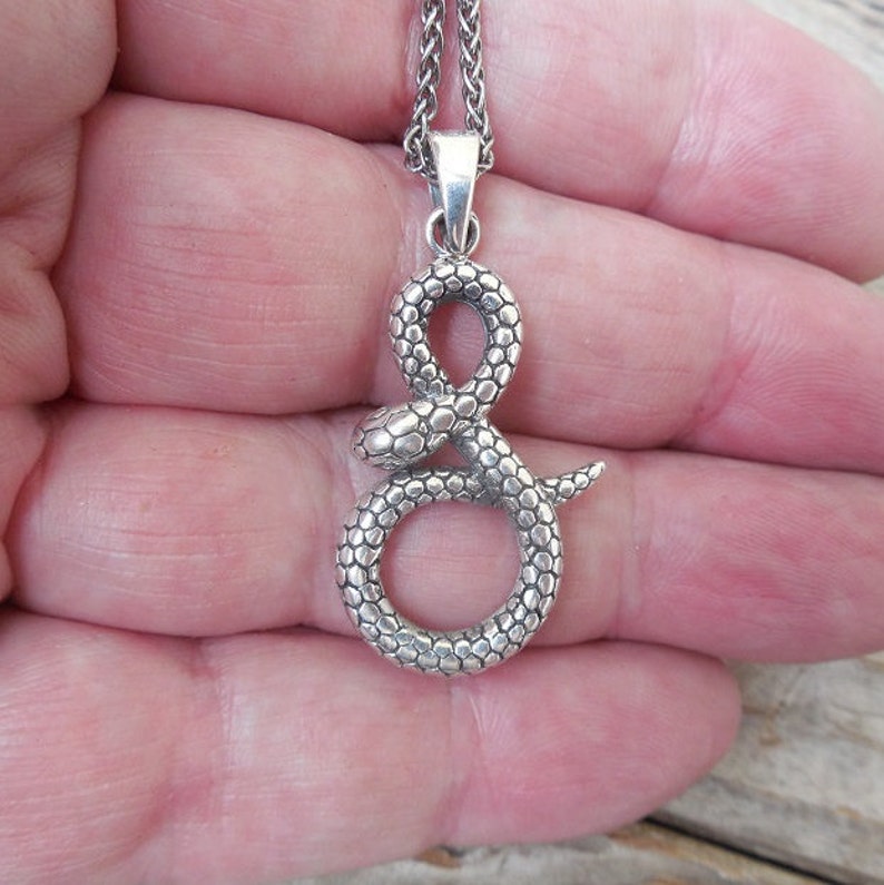 ON SALE Snake necklace handmade in sterling silver 925