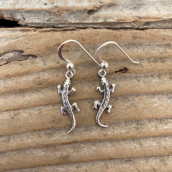 Lizard earrings handmade in sterling silver 925