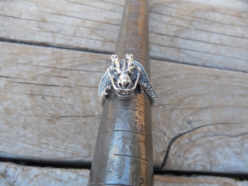 ON SALE Dragon ring handmade in sterling silver 925