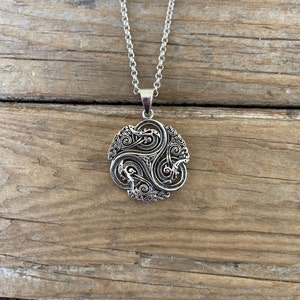 ON SALE Celtic Triskelion necklace handmade in sterling silver 925