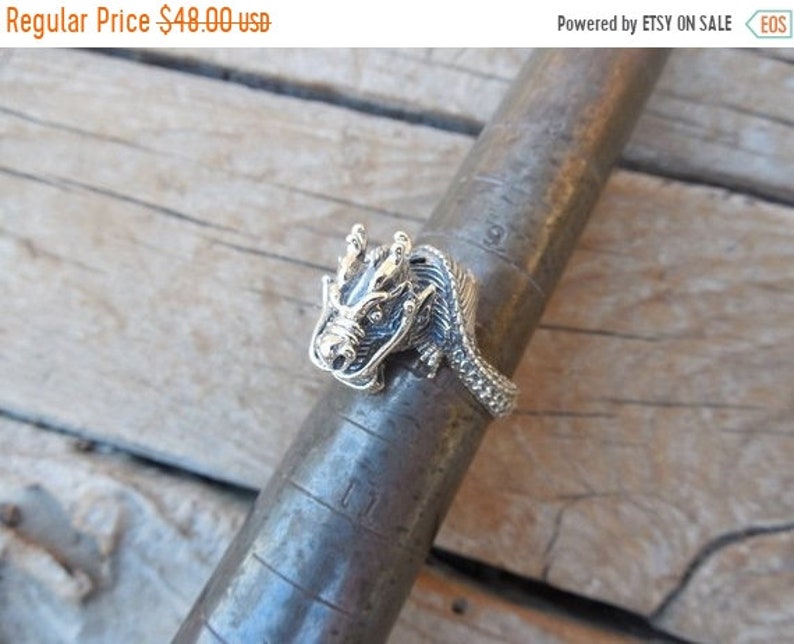 ON SALE Dragon ring handmade in sterling silver 925
