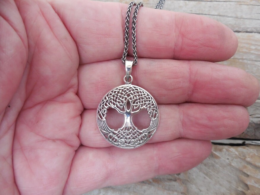 Celtic Tree of Life Necklace Handmade in Sterling Silver 925 - Etsy