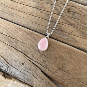 Beautiful pink conch necklace handmade in sterling silver 925 with a pink conch shell cabochon