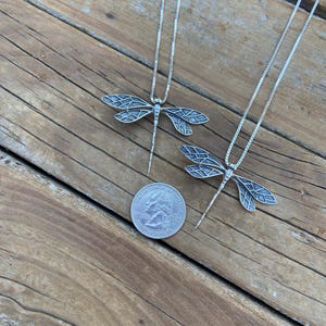 Dragonfly necklace handmade in sterling silver 925 in sterling silver
