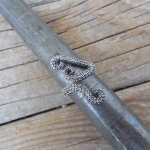 Octopus tentacle ring handmade in sterling silver 925