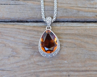 Madeira citrine necklace handmade in sterling silver 925 with a gorgeous stone