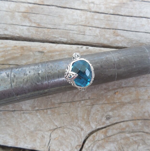 Stunning Handmade London Blue Topaz Ring – Perfect Valentine's Gift (Sizes 6-10)