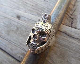 Roman Centurion skull ring in sterling silver 925