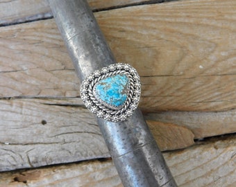 Size 9 3/4 >> Vintage Fred Harvey Era Navajo Sterling Silver and