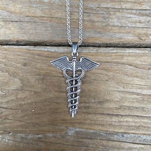 IN OFFERTA Collana Caduceo realizzata a mano in argento sterling 925