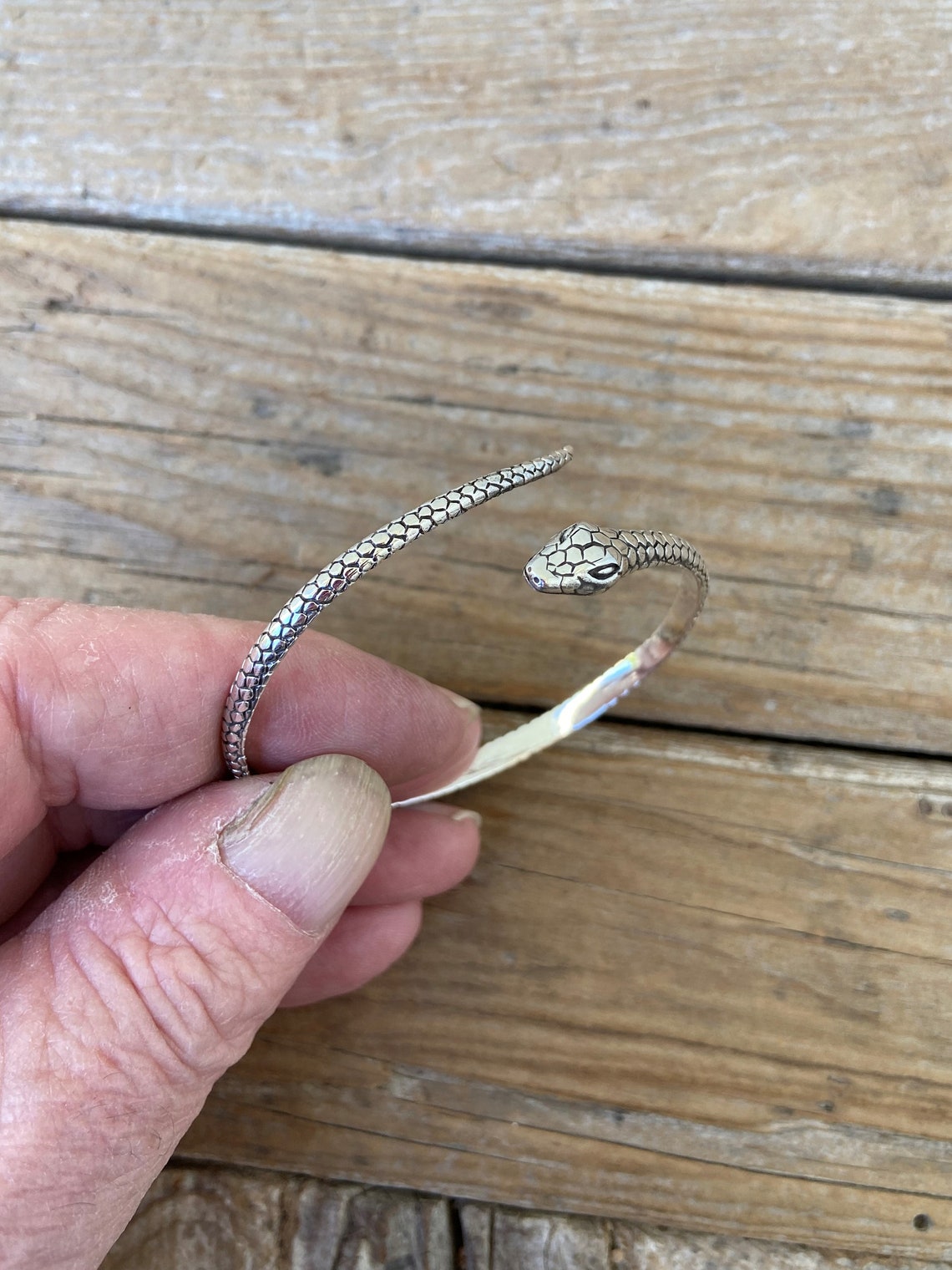 Snake Cuff Bracelet Handmade in Sterling Silver 925 Etsy