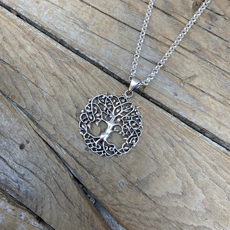 Beautiful Celtic Tree of Life Necklace Handmade in Sterling Silver 925 ...