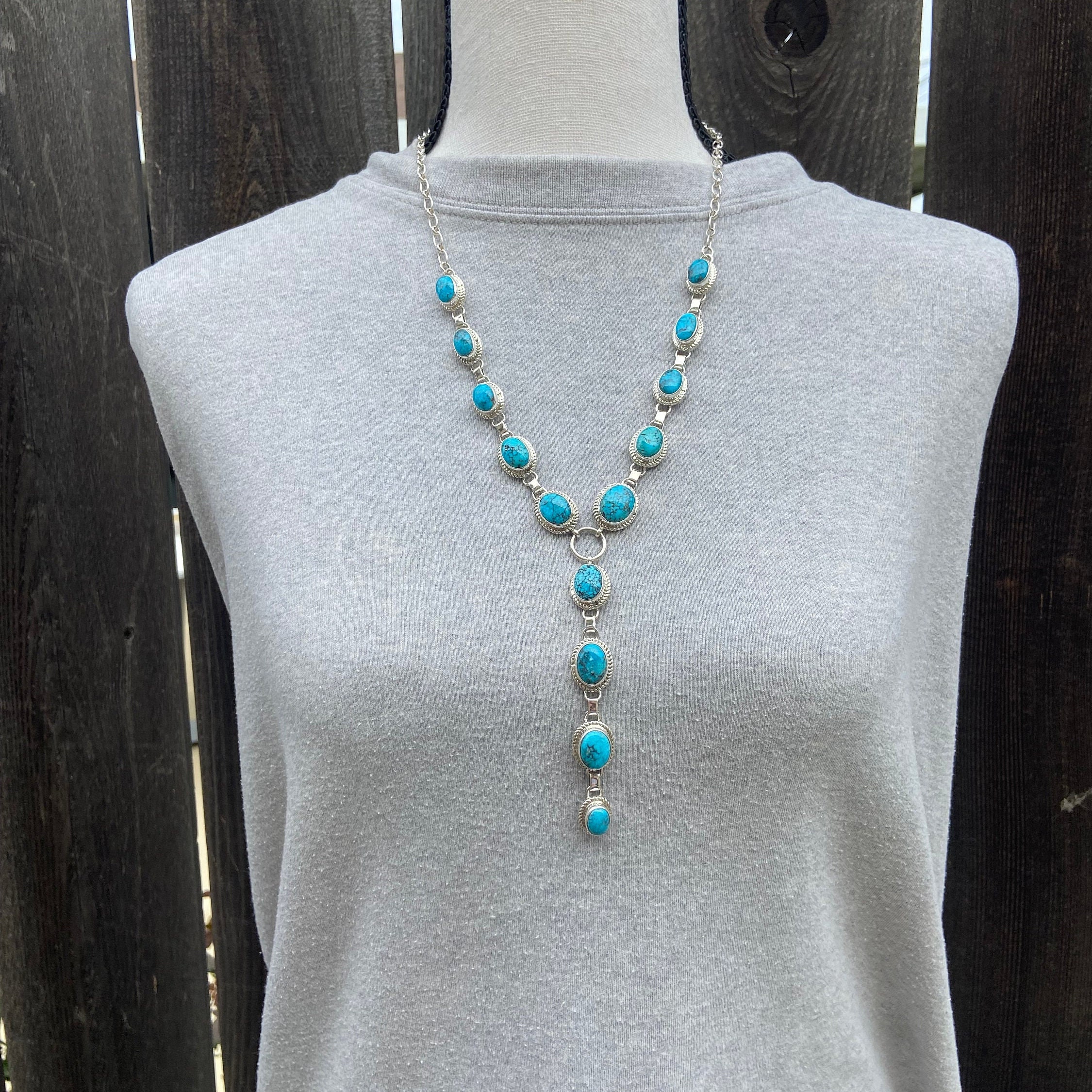 Lariat turquoise necklace deals