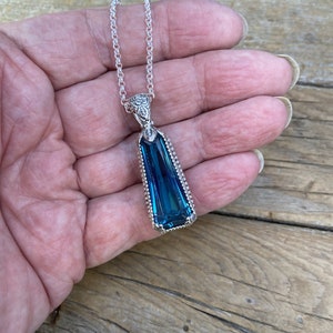 Gorgeous London Blue topaz necklace handmade in sterling silver