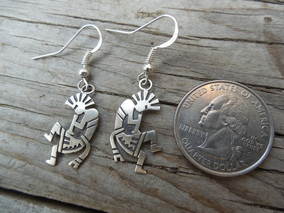 ON SALE Kokopelli earrings handmade in sterling silver 925 by | Etsy