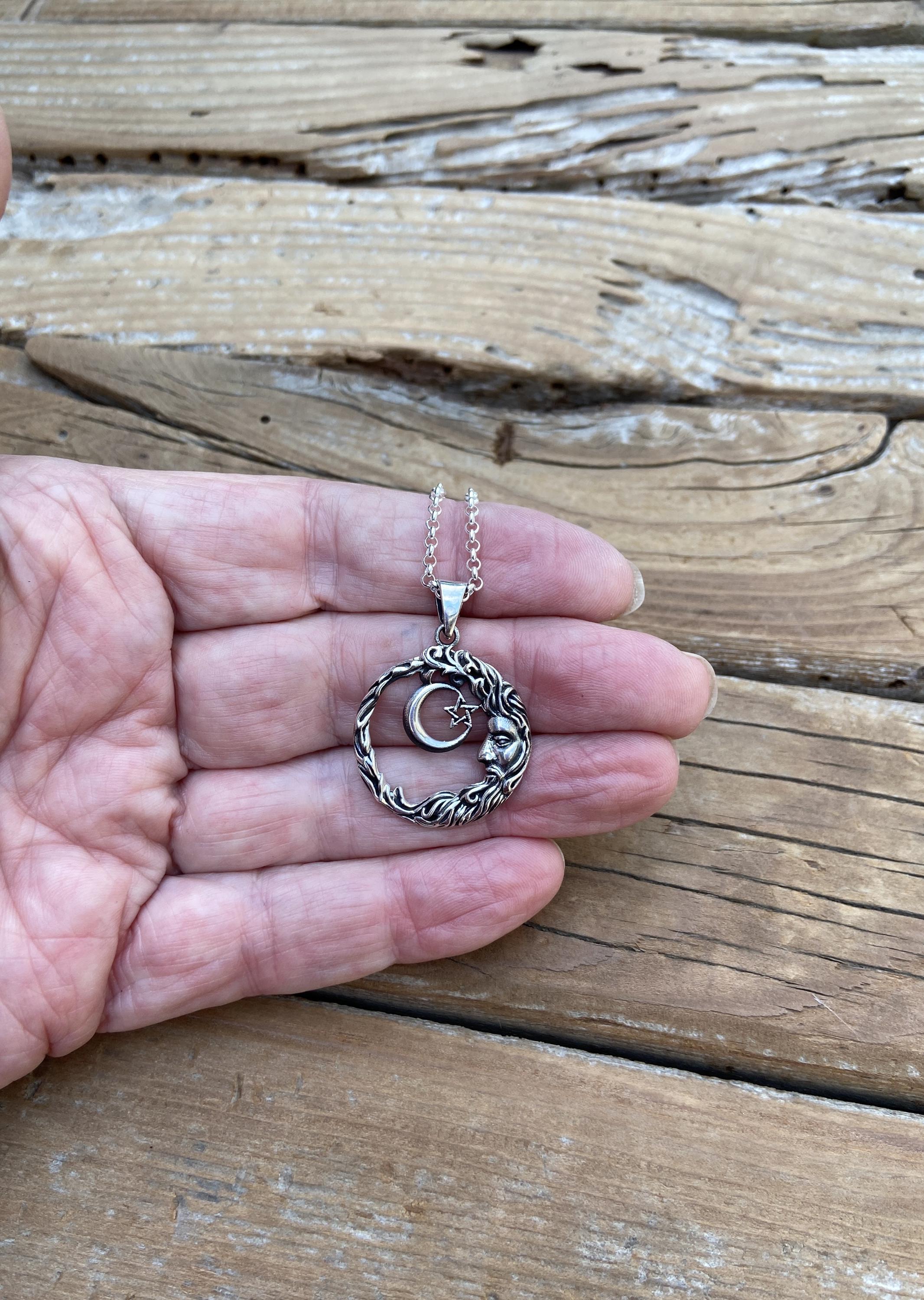 美しい月と星のネックレス、スターリングシルバー925で手作り - Etsy 日本
