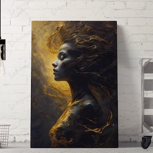 Celestial Goddess Wall Art – Ethereal Divine Feminine Canvas Print