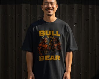 Camiseta de mercado de valores "Toro vs. Oso" / Camiseta divertida para inversores / Regalo para traders / Camiseta con meme financiero / Gráfico de Wall Street